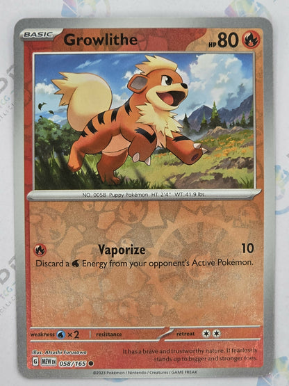 Growlithe - 151 - 058/165 (Reverse Holo)