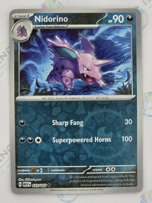 Nidorino - 151 - 033/165 (Reverse Holo)